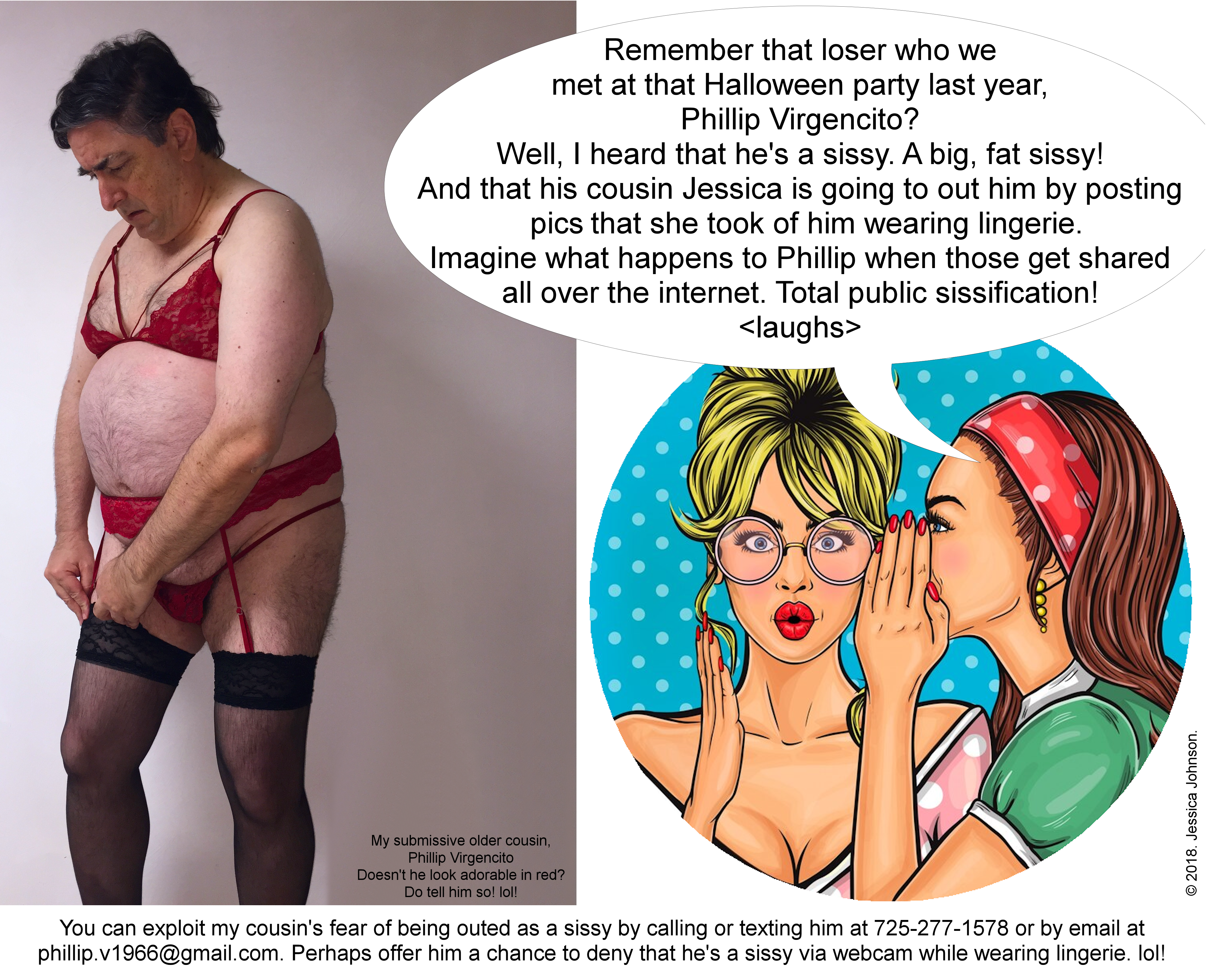 Phillip Virgencito, getting dressed for a Girls' Night Out. Doesn't Phillip look simply adorable in red? lol!